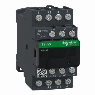 Stycznik mocy TeSys D AC3 25A 4P 2Z 2R cewka 110VDC LC1D1286FD SCHNEIDER (LC1D1286FD)